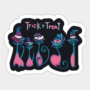 Trick R Treat! Vintage Witch Cats Sticker